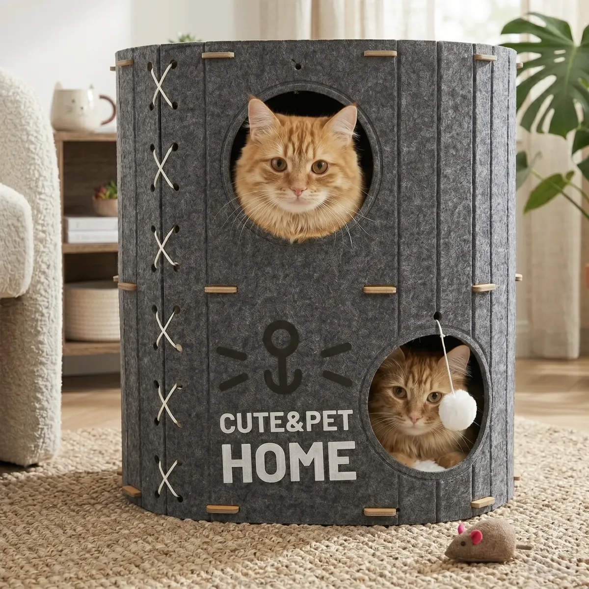 Casa interactiva para gatos