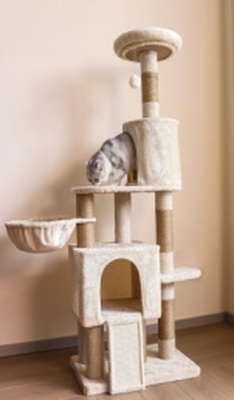 Gimnasio Rascador Torre Yute · Felpa Beige