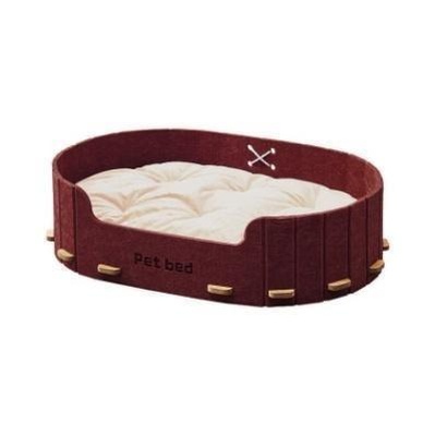 Cama Plana Elevada MDF · Rojo oscuro